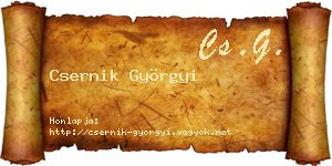 Csernik Györgyi névjegykártya